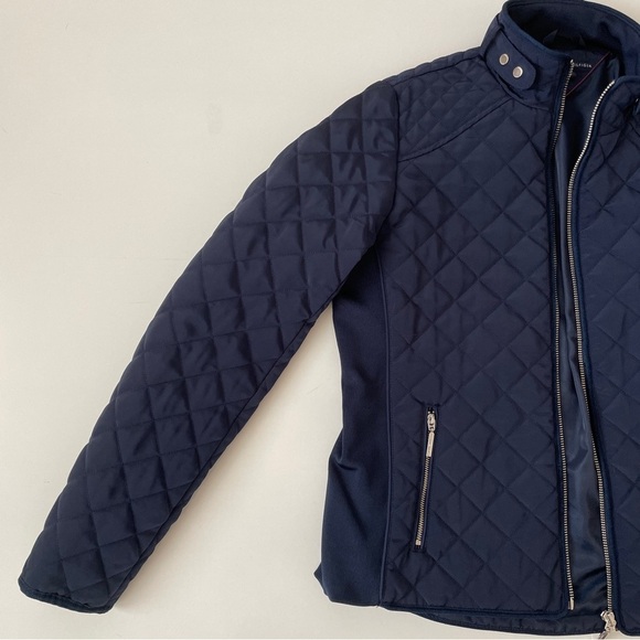 Tommy Hilfiger Quilted Navy Blue Full Zip Winter Jacket, Size S Small - Picture 3 of 15